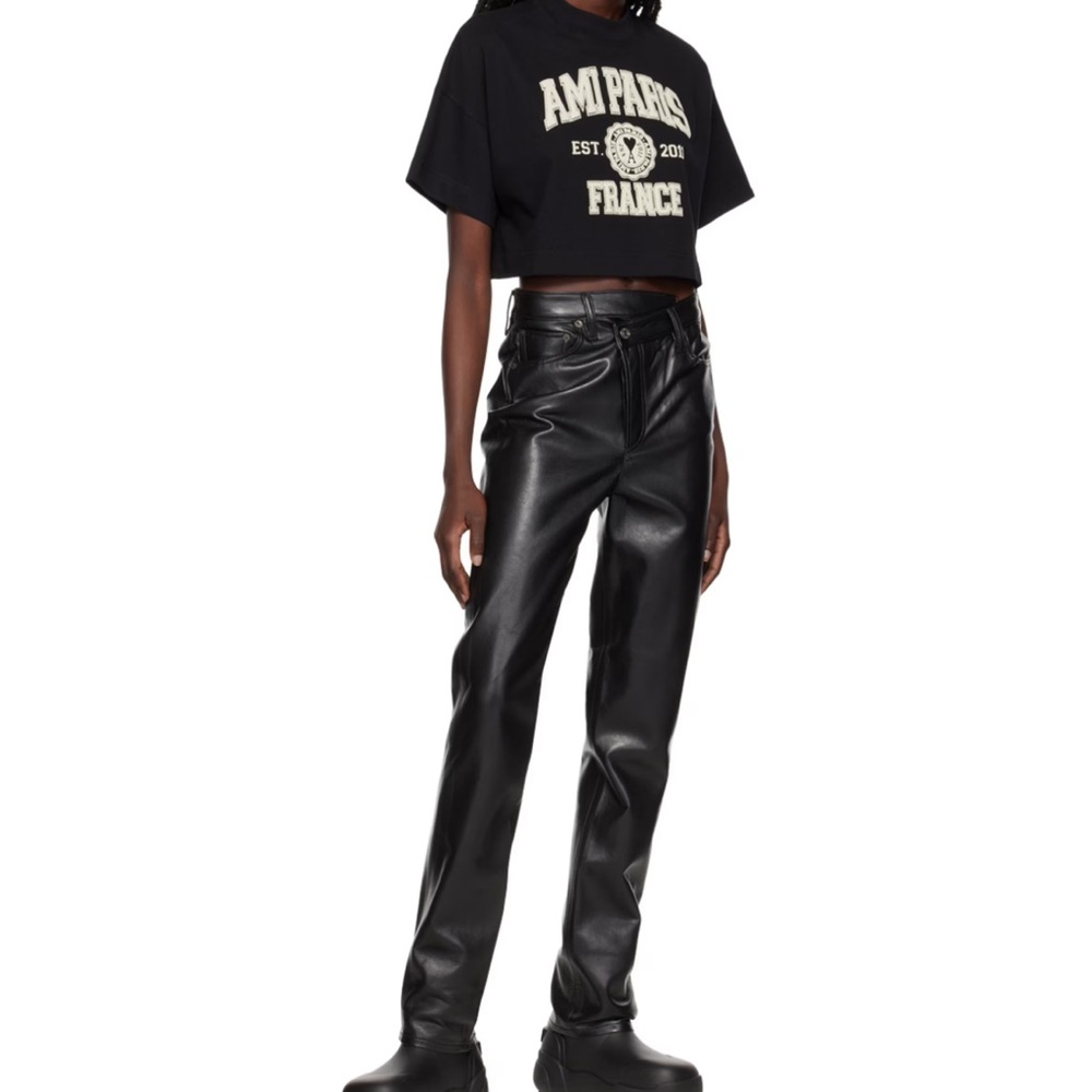 Agolde Black Straight Leg Pants
